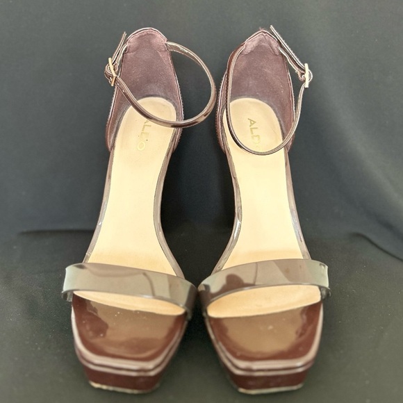 ALDO scarlett High heel sandal - Stiletto heel Dark Brown size 7 - Picture 1 of 9